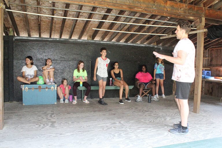 Campers learn how to do a activity