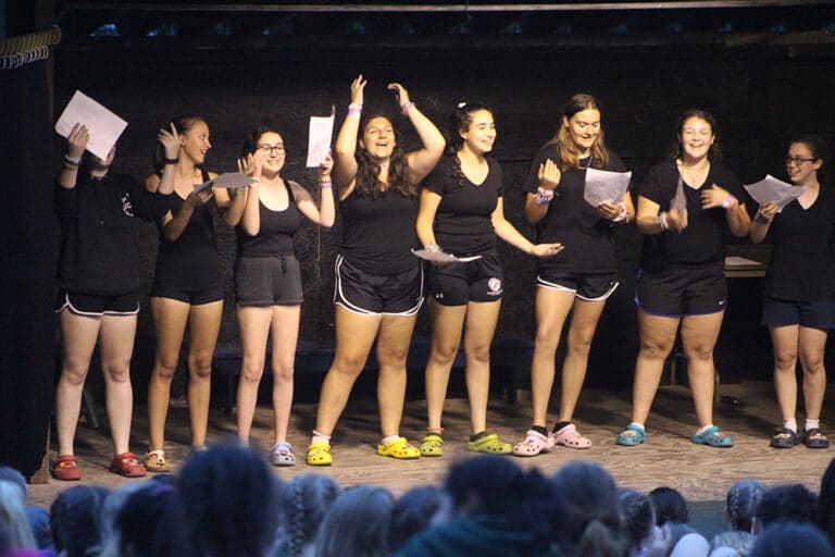 Girls Singing in Summer Camp