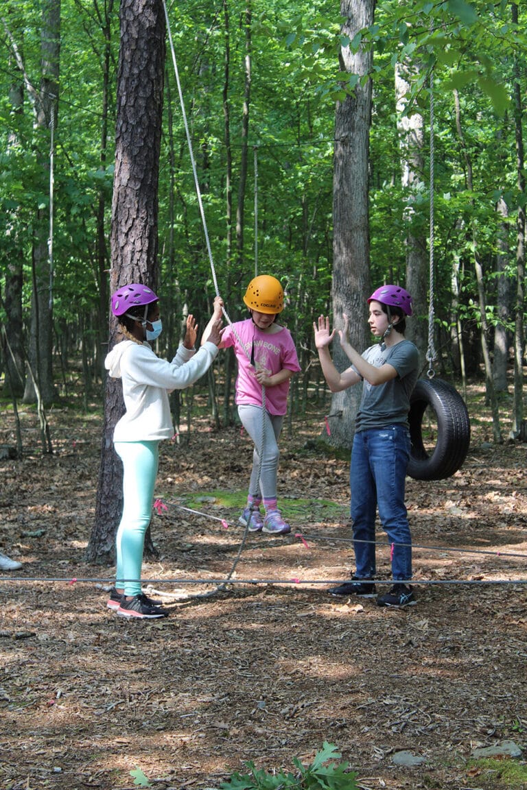 Rope activity in summer camp