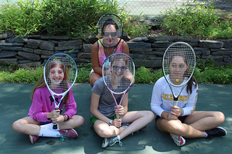 Girls with Badminton